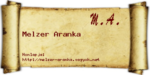 Melzer Aranka névjegykártya